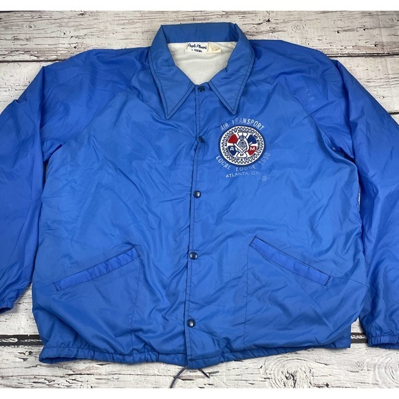 Vintage Teamsters Local Machinist Air Transport Jacket XL Blue People Pleasers - Picture 2 of 13